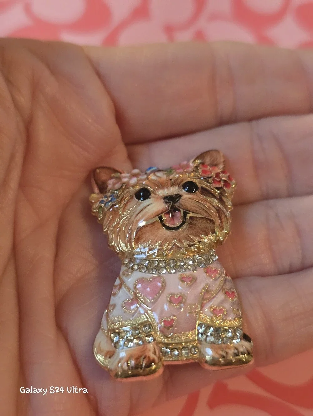 Yorkie Dog Yorkshire Terrier Tiny Brooch NEW